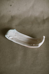 Stretched ash platter - woodfired white stoneware