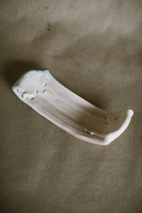 Stretched ash platter - woodfired white stoneware