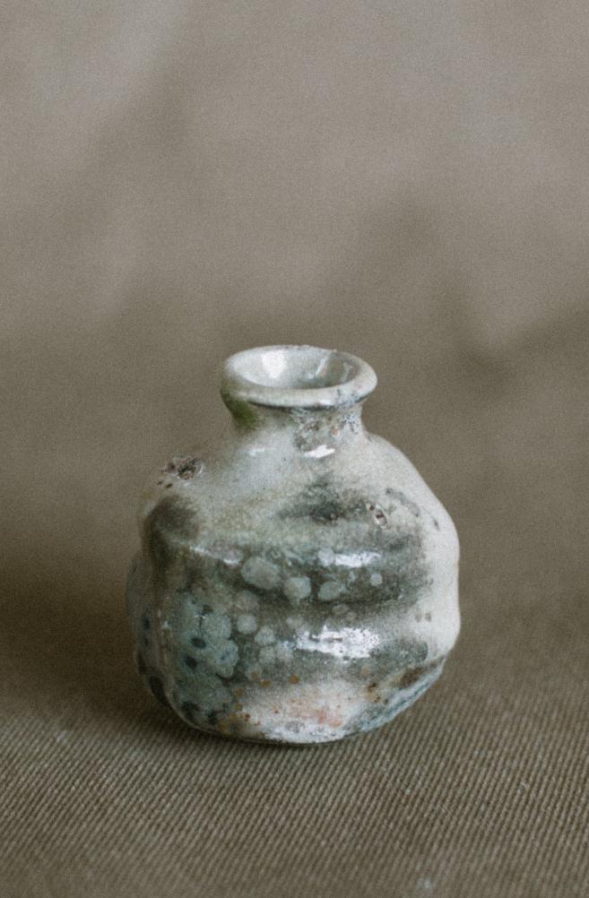 Woodfired carbon trapped bud vase