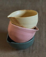 Load image into Gallery viewer, Three ceramic matcha bowls stacked on a textured surface