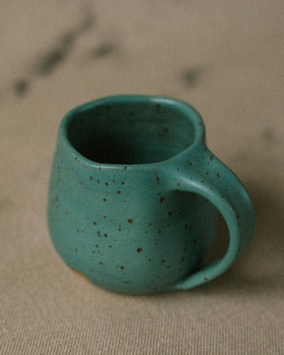 pottery wheel matte glaze coffee mug